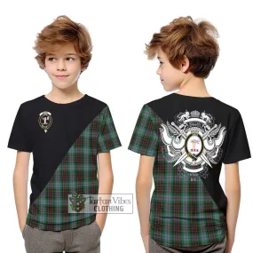 Brodie Hunting Tartan Kid T-Shirt with Family Crest and Military Logo Style