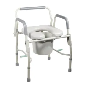 Drive Medical 11125pskd-1 Steel Drop Arm Bedside Commode with Padded Seat and Arms