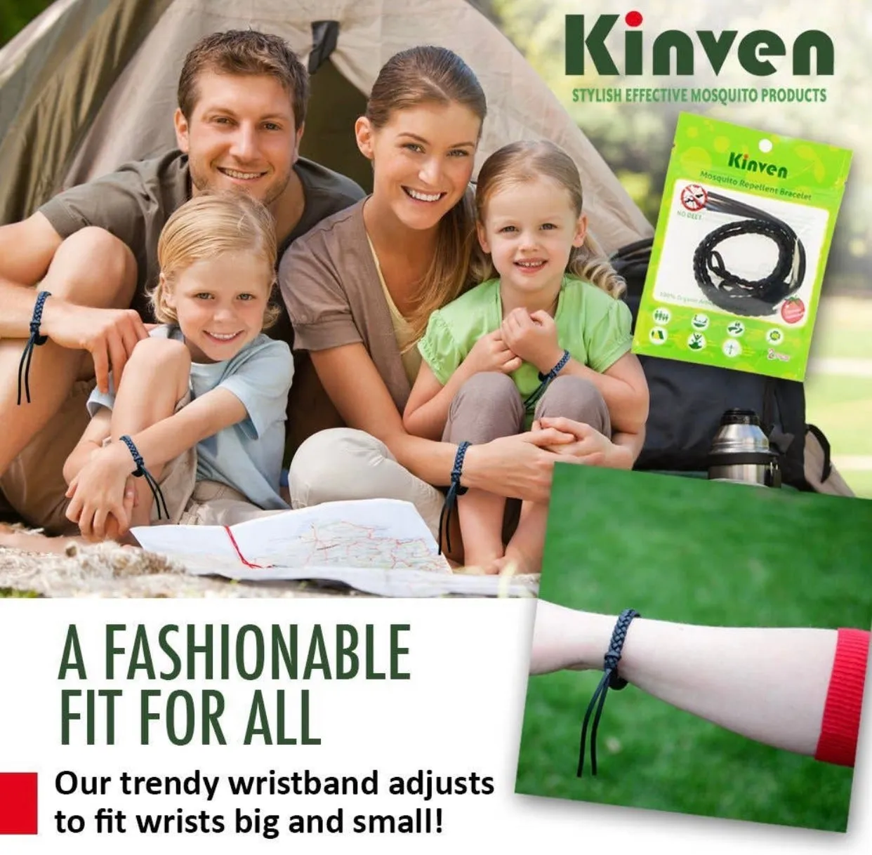 Kinven Mosquito Repellent Leather Bracelet