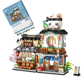 LOZ 1231 1232 Mini Building Blocks Toys Japanese Drink Bar Street View Assembly Brick Gift