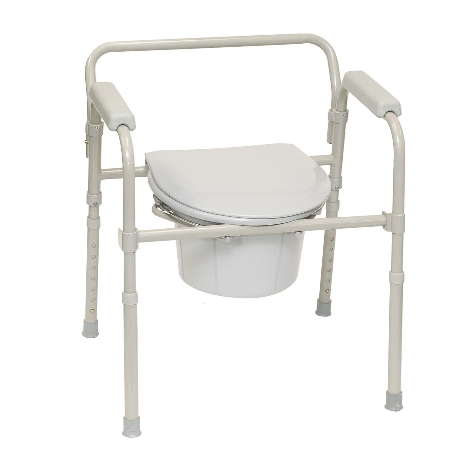 ProBasics Folding Commode with Full Seat, Grey (Case of 4)