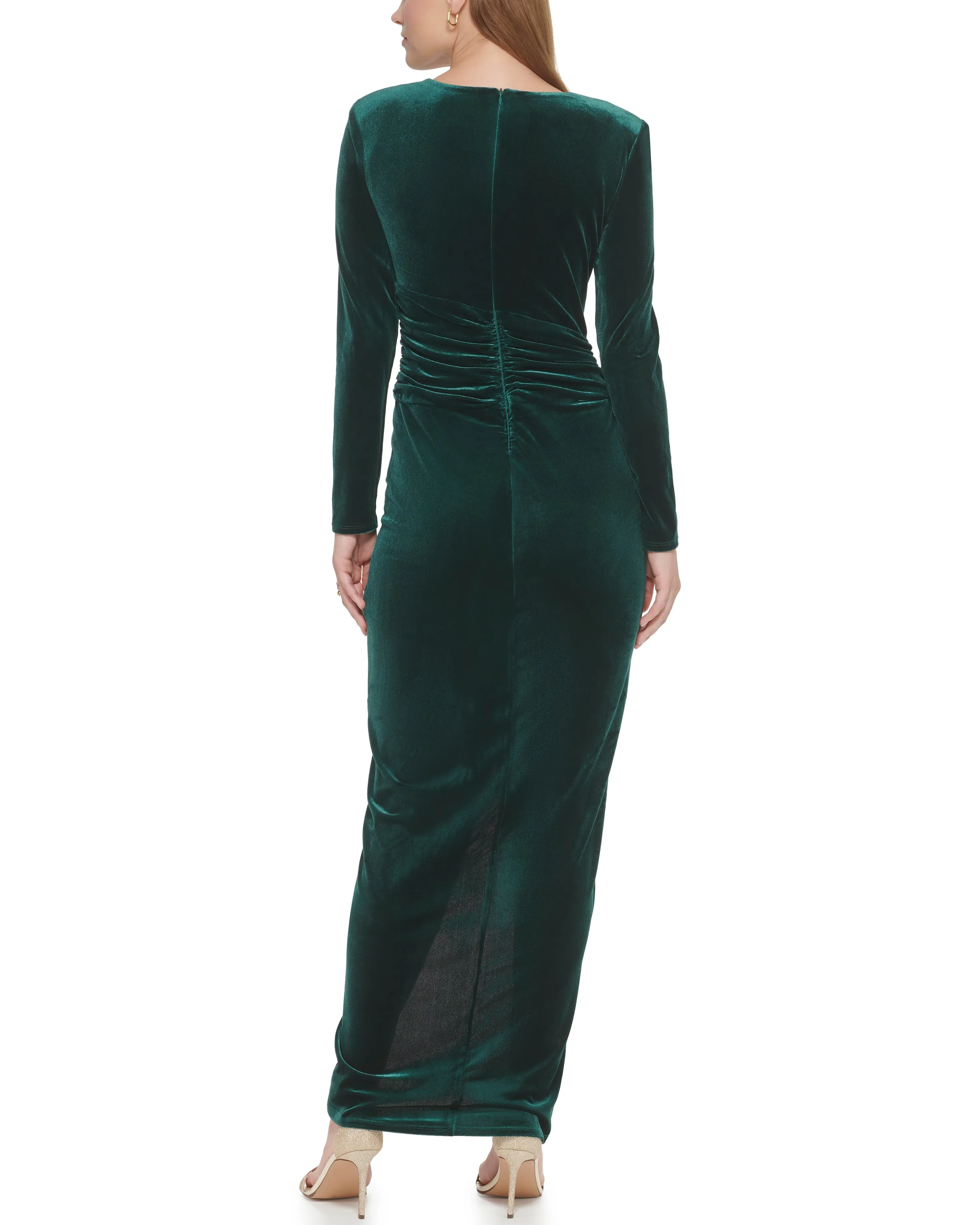 Ruched Velvet Gown