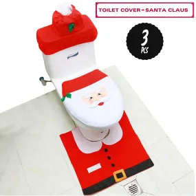 Toilet Cover Snowman Santa Claus Set - 3 Piece